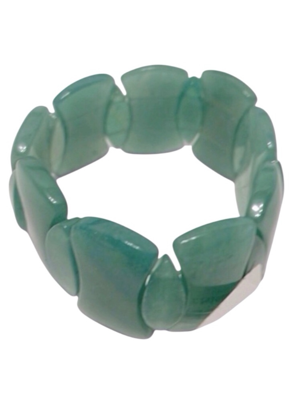 Green Agate Wide Panel Bangle Cuff Bracelet